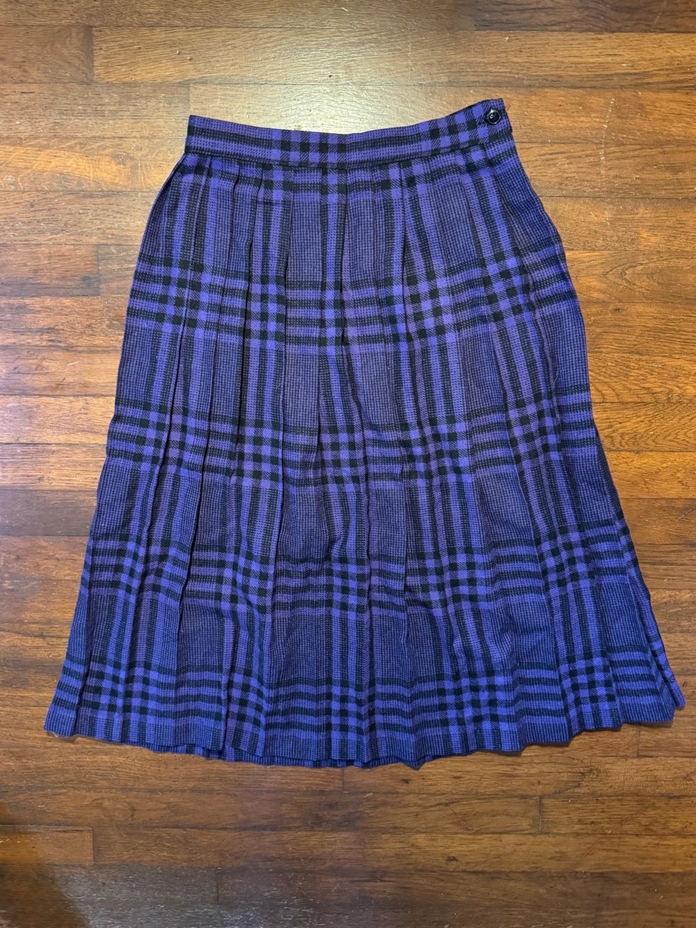 VTG 80s Diane Von Furstenberg Purple Plaid Skirt